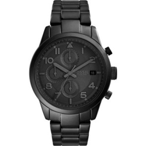 Watch strap Fossil FS5154 Stainless steel Black 22mm